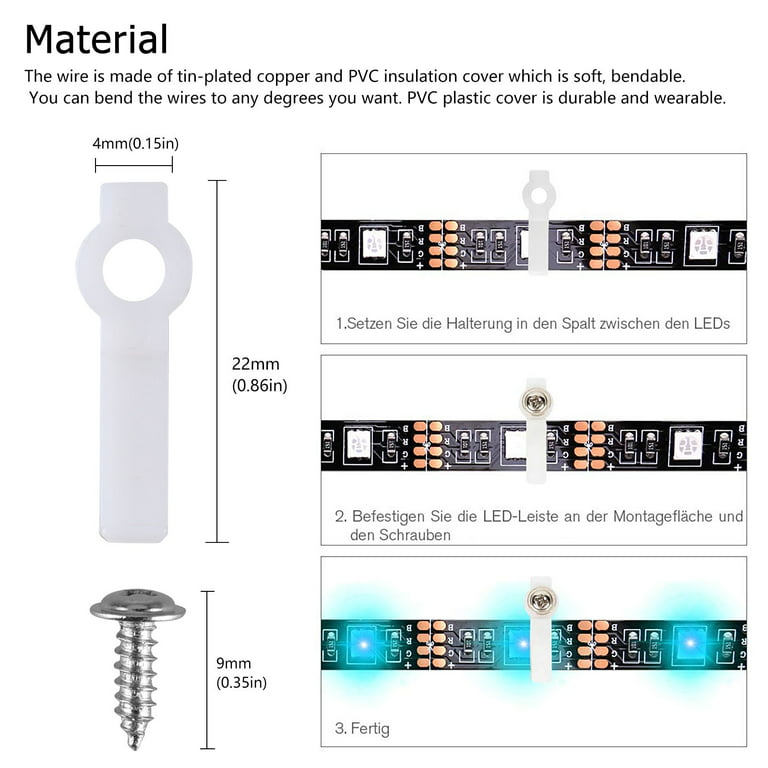 LED Strip Connector Kit for 5050 10mm 4Pin, Include 8 Strip Jumper