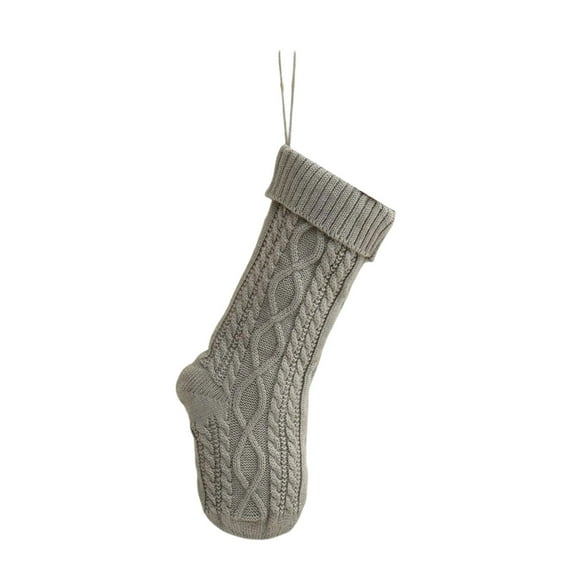 Grey Christmas Stocking Grey Solid Color Knitted Large Xmas Socks For Decoration Storage Holiday Gift Bag Festive Decor For Fireplace Mantel Tree