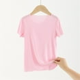 thumbnail image 2 of Bxsruta Shirts for Kids, Solid Color Jersey Short Sleeve Tee, Round Neck Casual Top, Comfort Fit Knit Blouse, 2 of 4