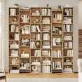 thumbnail image 3 of Homfa 21-Cube Bookcase, 71’’ Tall Wooden Bookshelves with Adjustable Shelves, Triple Wide CD Display Storage Organizer Shelf for Home Office, Natural Color, 3 of 10
