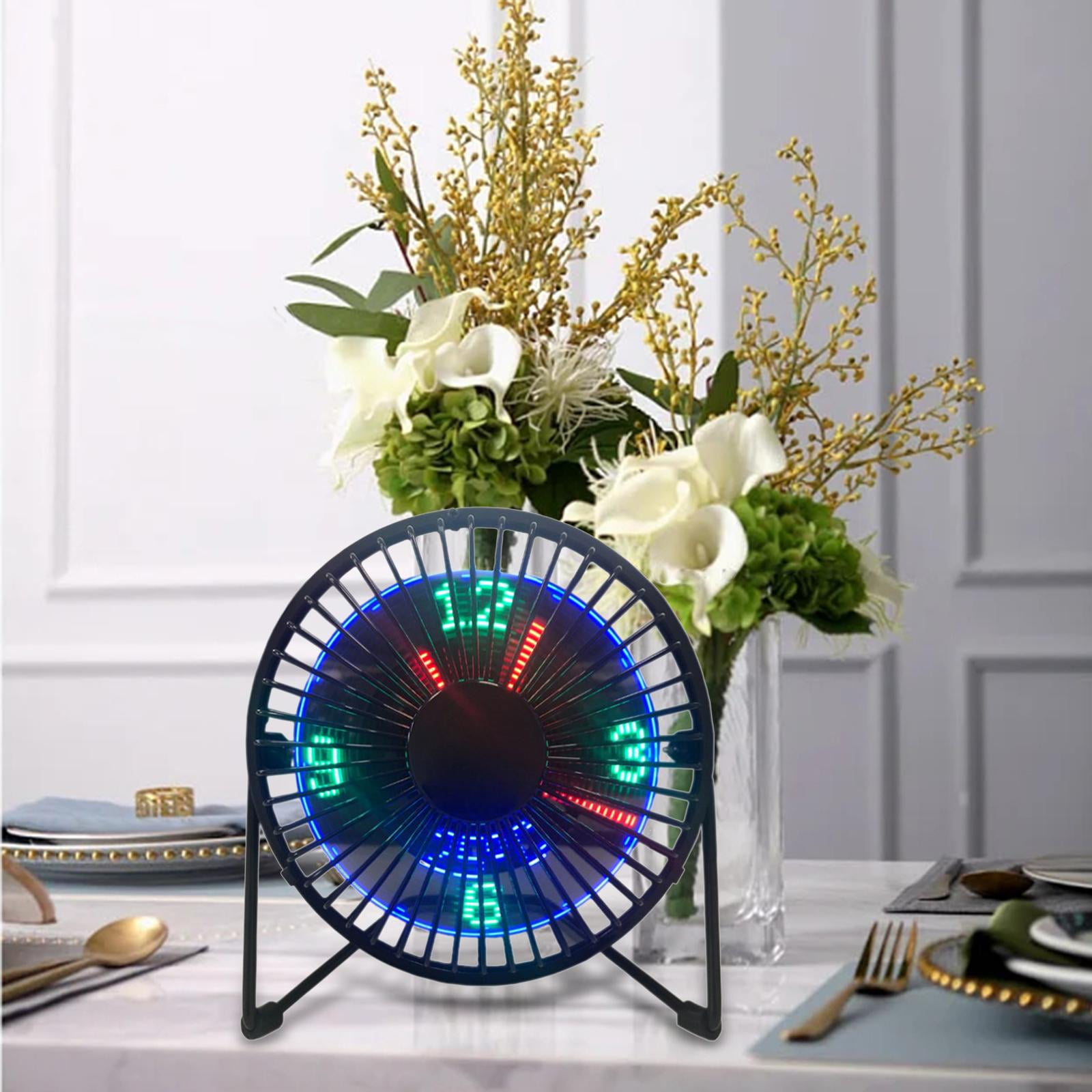 LED USB Clock Fan Desktop Cooling Fan with Real Time Display Function  Handheld Fan Tabletop Fan Quiet Personal Fan Desk Fan for Summer Inch  Temperature 