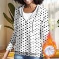 thumbnail image 4 of Wenini Women's Polka Dot Full Zip Hoodie Jacket Long Sleeve Loose Casual Sweatshirt Coat with Side Pockets Fashion Outerwear Coat, 4 of 6