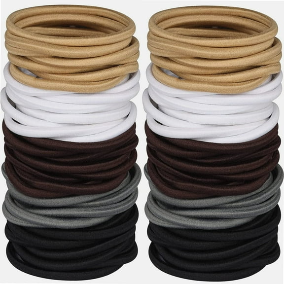 120 Pcs Neutral Colors Elastic Hair Tie, 4MM Ponytail Holders for Medium to Thick Hair No Damage Hair Accessories for Men, Women, Boys, and Girls for Long Braids