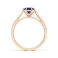 thumbnail image 2 of Angara Natural 1 Ct. Blue Sapphire with Diamond Solitaire Ring in 14K Rose Gold for Women (Ring Size: 3.5), 2 of 9