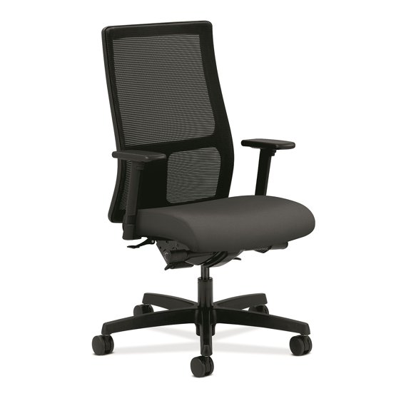 HON Ignition Mid-Back Office/Computer Chair Adj Arms Synchro-Tilt Centurion Iron Ore Fabric