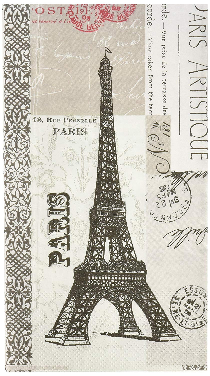 Napkin-Guest Towel/Buffet Size - 'Paris Artistique' - Eiffel Tower Design-Paper
