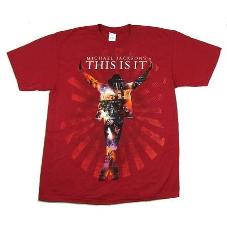 Michael Jackson This Is It Collage Silhouette Red T Shirt