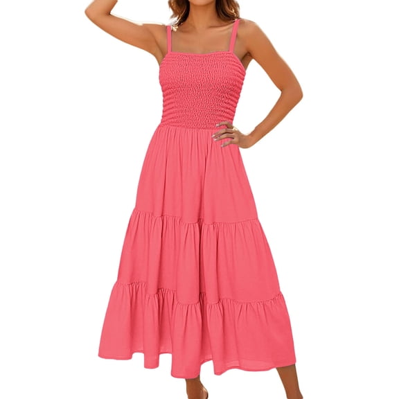 Tumotour Plus Size Summer Maxi Dress For Women'S Solid A-Line Tunic Dress Sleeveless Sundress Casual Vacation Flowy T-Shirt Dress
