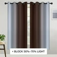 thumbnail image 2 of Lumento Blackout Window Curtain Panel Thermal Insulated Room Darkening Curtain Gradient Color Window Drape Grommet Window Treatments Dark Coffee W:54"x L:95", 2 of 6
