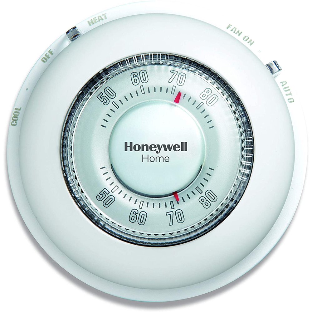 CT87N1001/E1 The Round Non-Programmable Manual Thermostat, Large, White