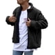 thumbnail image 1 of Chaqueta tipo cárdigan con cremallera XXL negra, de manga larga, con bolsillos, moderna y acogedora para hombre, 1 of 5
