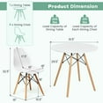 thumbnail image 3 of Costway 5 PCS Dining Table Set for 4 Persons Modern Round Table & 4 Chairs with Wood Leg White, 3 of 8
