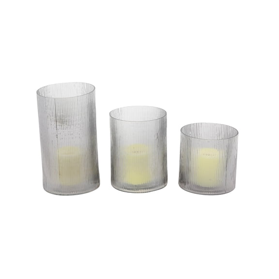 DecMode  5", 7", 9"H Traditional Candlestick, Clear, 3 - Pieces