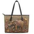 thumbnail image 2 of ZUXONGSY 3D Elephant Flower Print Handbag for Women Waterproof Work Bag Portable Laptop Tote Bag with Zip Compartments for Shopping Work, 2 of 6