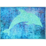Ocean Life Dolphin Olivia's Home Accent Washable Rug 22" x 32" PR2-CN5002