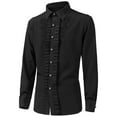 thumbnail image 2 of YanHoo Mens Wedding Dress Shirts Button Down Long Sleeve Lapel Tops Pullover Stage Prom Party Dress Shirts, 2 of 9