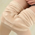 thumbnail image 2 of Ovbmpzd Women's Footless Tights Fleece Lined Beige Plus Size Pantyhose Thermal Warm Winter Leggings Tights for Women, 2 of 5