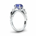 thumbnail image 6 of HeartsAndYou 2.4ct Natural Sapphire Diamond Engage Ring Floral Cocktail 14k SOLID White Gold, 6 of 9