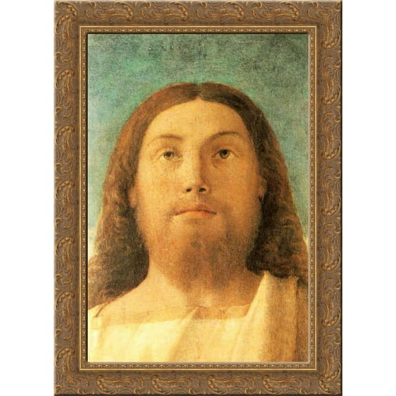The Redeemer 20x24 Gold Ornate Wood Framed Canvas Art by Bellini, Giovanni
