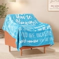 thumbnail image 2 of Blanket Gift for Women Man Get Well Gifts - You are Awesome 60" x 80" Bed Blanket - Inspirational Gift for Her Him Thinking of You Friendship Gifts Feel Better After Surgery Gifts, 2 of 6