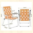 thumbnail image 2 of VibrantEcho Extra Wide Foldable Beach Chair Set of 2, Modern Minimalist Sturdy Steel Frame Supports 265 lbs/120 kg, Lightweight Portable Chair 8.4 lbs only,  (Orange and White), 2 of 14