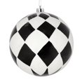 thumbnail image 1 of Vickerman N180817 8 in. Black Ball with White Diamond Glitter Ornament, 1 of 2