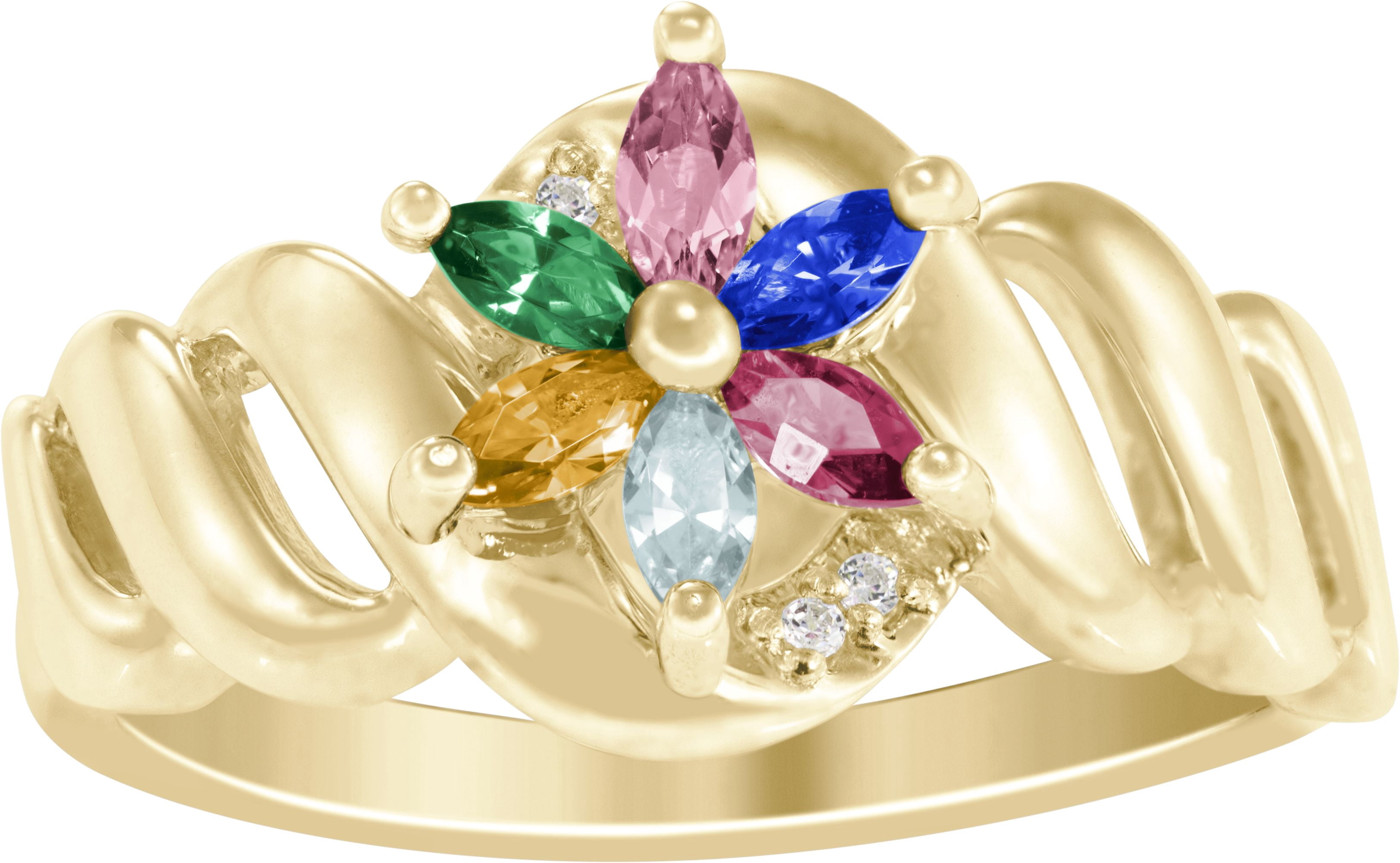 Keepsake Personalized Family Jewelry Starbright Birthstone Women's Ring available in Sterling Silver, 10k Gold Over Silver, and 10k Yellow and White Gold