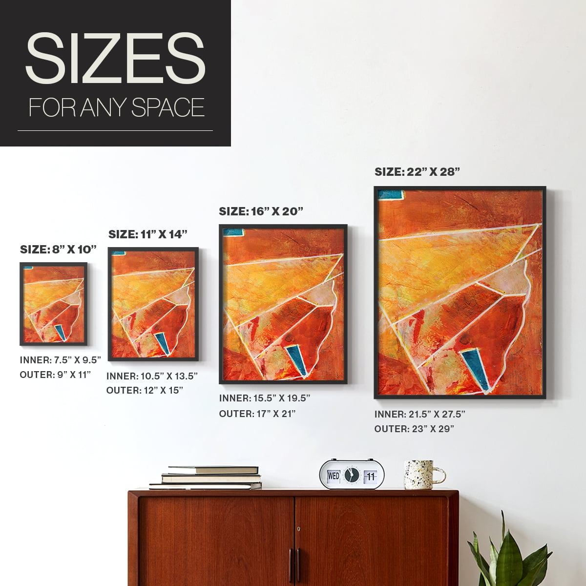 Primary Connection III Framed Print in Black Solid Wood Framed Print No Nail Hanging