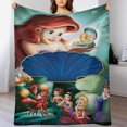 thumbnail image 1 of Manta de dibujos animados de La Sirenita, manta de felpa suave y acogedora para niños, niñas y adultos jóvenes, manta de franela cálida para sala de estar, dormitorio, sofá cama de 30 x 40 pulgadas, 1 of 8