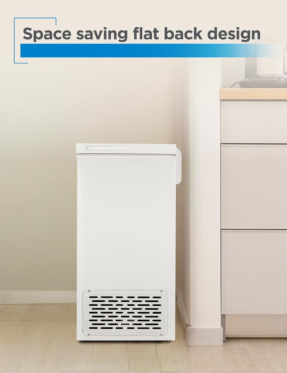 BLACK+DECKER 2.0 Cu. Ft. Compact Chest Freezer, Deep Freezer Holds Up To 70 Lbs. Of Frozen Food, Removable Storage Basket, Mechanical Temperature Control, White
