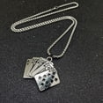 thumbnail image 5 of PikaLF Royal Flush Necklace for Men, Flush Poker Cards Necklace, Playing Cards Pendant Necklace with 27.6” Chain, Spades Royal Flush Poker Lucky Amulet Necklace, Casino Gambling Jewelry for Men, 5 of 6