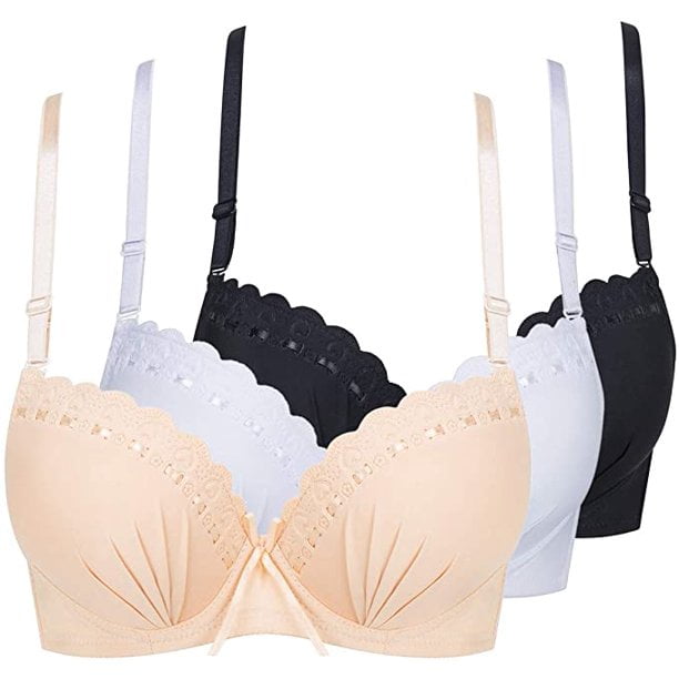 34B Bras for Women 3 Pack Underwire Full Coverage Bra, Padded Contour ...