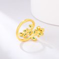 thumbnail image 5 of Zircon Leaf Cross Ring For Women Adjustable Switchable Index Finger Gold Plated Ornament With Elegant Sparkles, 5 of 9