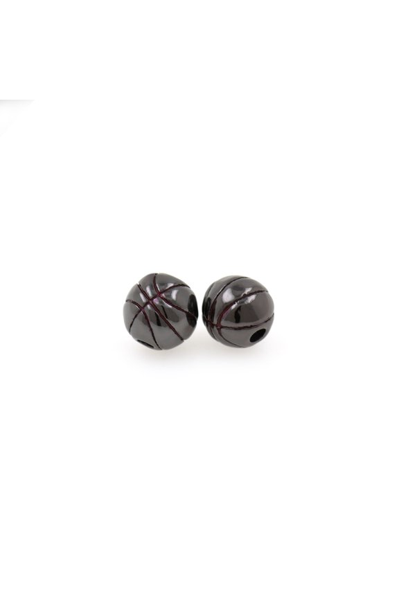 Basketball Spacer Charms,Brass Round Ball Beads,DIY Sports Jewelry Accessory 9mm 10Pcs