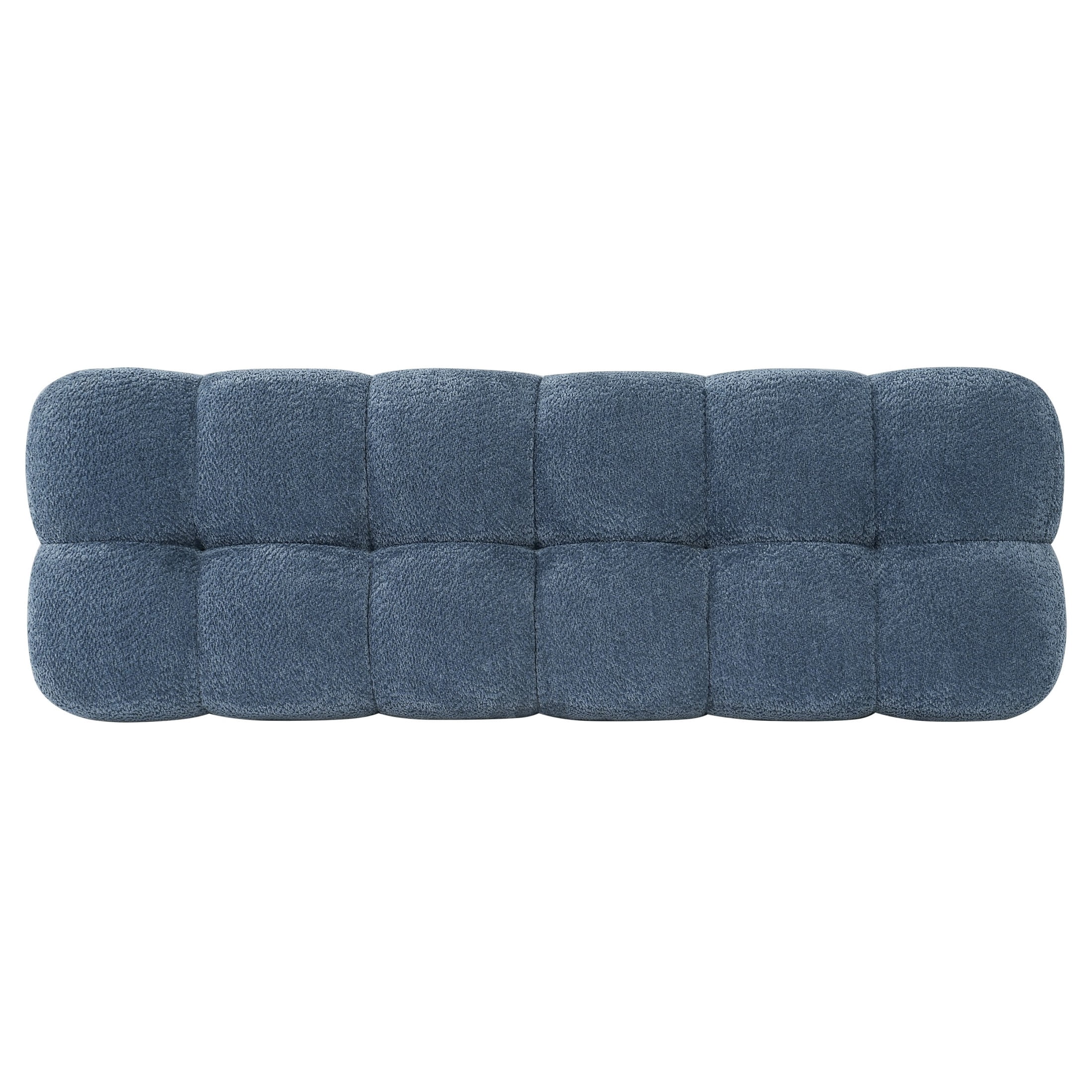 Christopher Knight Home 62.6" Modern Boucle Upholstered Ottoman Bench, Solid Wood Frame, Blue