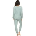 thumbnail image 3 of Felina | Taylor French Terry Lounge Set | Crewneck Top | Jogger Pants (Aqua Heather, Large), 3 of 4