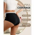 thumbnail image 4 of Women's High Waisted Cotton Underwear Tummy Control Underwear Stretch Soft Full Coverage Briefs Panties Multipack, 4 of 6