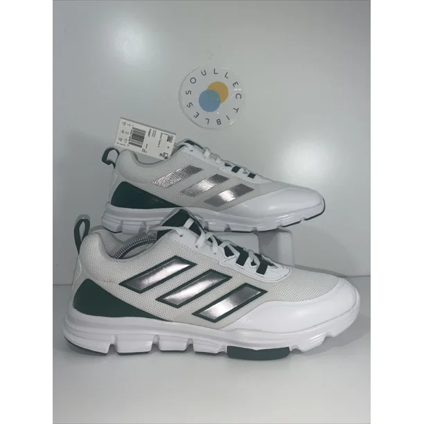 Ad-id-as Speed Trainer 5 ‘White Silver Green’ Athletic Baseball Shoes Mens Sz 12.5