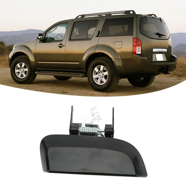 Aramox Noir Poignée de Porte Extérieure de Voiture pour Chemin de Recherche R51 2005-2012 Gauche Arrière 82607-Zp60E Poignée de Porte Extérieure