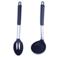 thumbnail image 1 of Juego de utensilios de cocina - 2 piezas de utensilios de silicona antiadherentes resistentes al calor con mango de acero inoxidable, 1 of 5