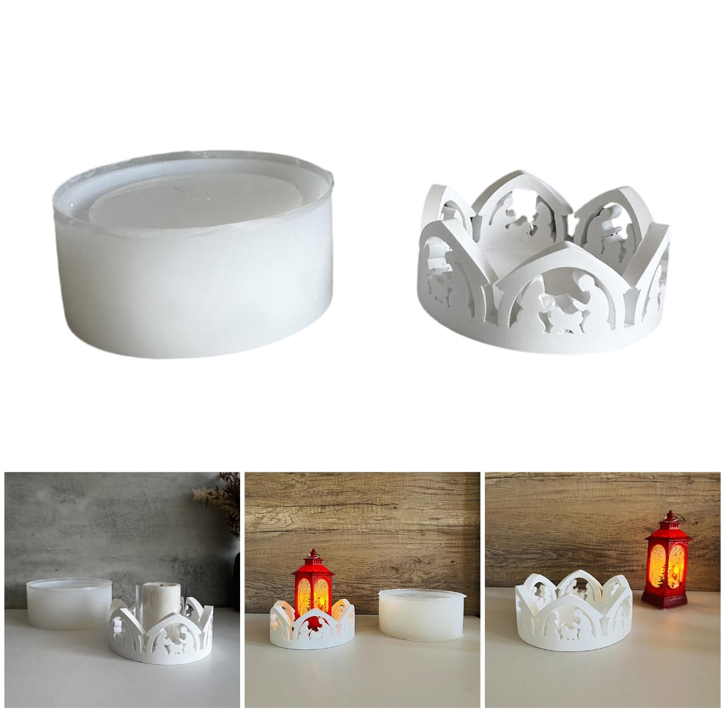 lanema Candlestick Silicone Mold for Festival Celebrations Plaster Candle Holder Mould
