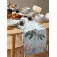 thumbnail image 3 of Sea Turtle Ocean Table Runner Summer Beach Coastal Coral Seagrass Tablerunners 13 x 108 Inch, Table Decorations Tabletop Scarf for Summer Gathering Holiday Farmhouse Kitchen Dining Decor, 3 of 6