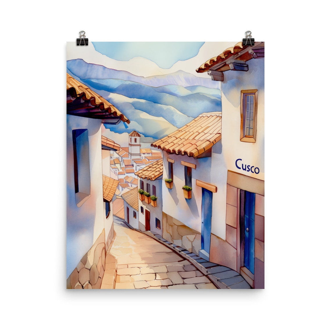 Cusco Peru South America Andean Cityscape Inca Empire Art Unframed Paper Print