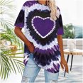 thumbnail image 1 of Wzzjkit T-Shirt pour Femme Grande Taille Décontracté à Imprimé Cœur à Manches Courtes à Col Rond Haut/chemise, 1 of 8