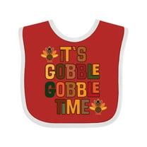 Inktastic Thanksgiving Gobble Time Turkey Boys or Girls Baby Bib