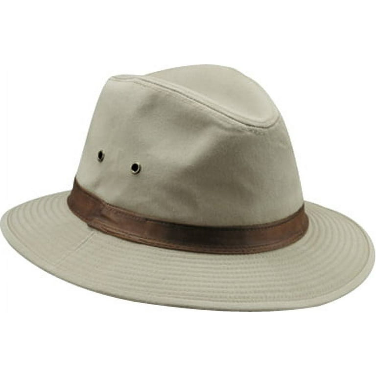 Dorfman Pacific Men's One-Piece Canvas Faux Leather-Trim Safari