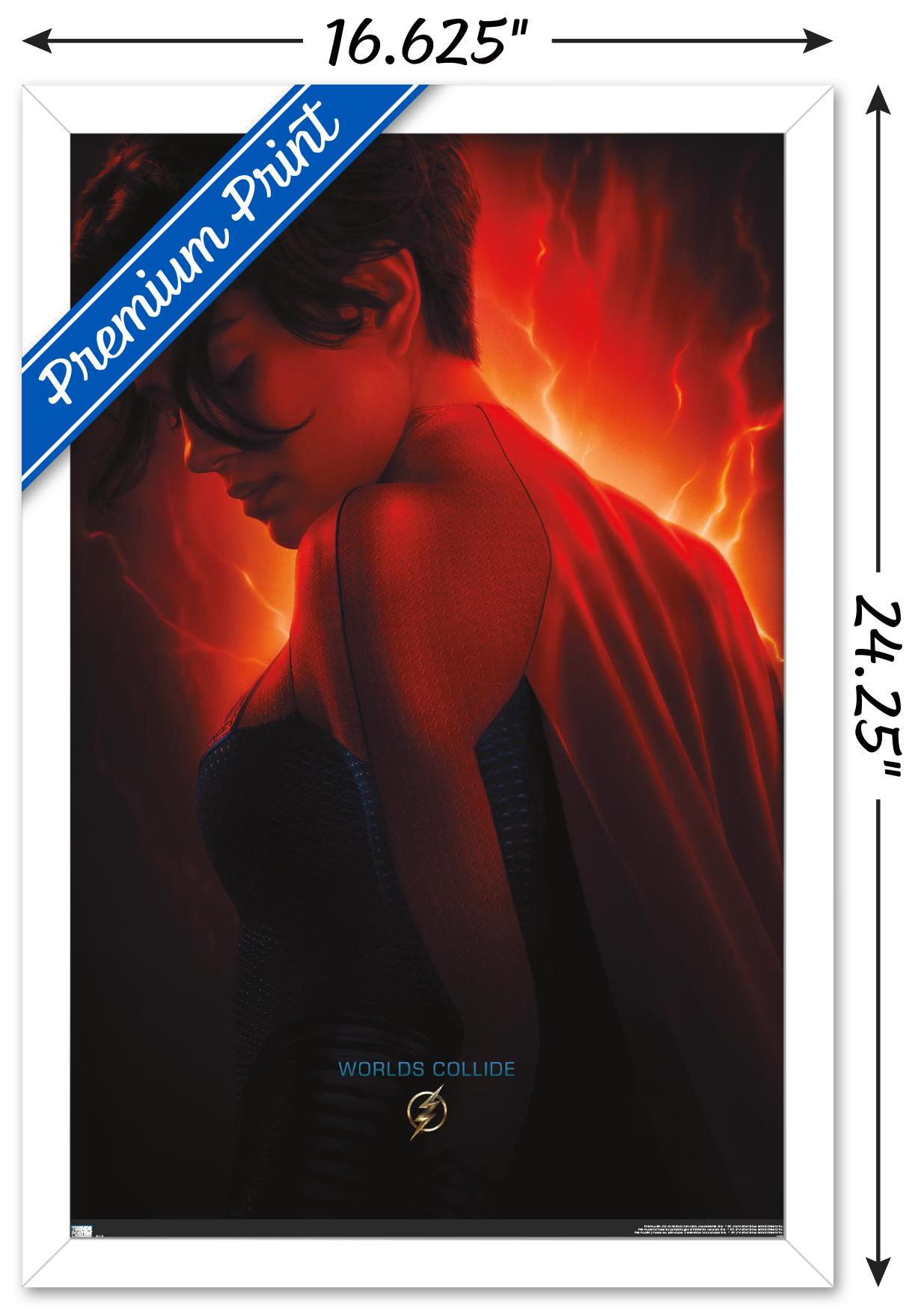 DC Comics Movie The Flash - Supergirl One Sheet Wall Poster, 14.725" x 22.375" Framed