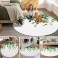 thumbnail image 6 of Spring Leaf Round Area&nbsp;Rug 8ft Retro Sage Green Eucalyptus Leaves Country Non-Slip&nbsp;Washable Circle Rugs Soft Felt Indoor Floor Mat for Bedroom Kitchen Living Room Bathroom, 6 of 9
