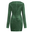 thumbnail image 5 of Sngxgn Women Long Sleeve Deep V Neck Loose Plain Long Maxi Casual Dress(Green,XXL), 5 of 5