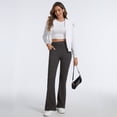 thumbnail image 5 of CoKate Women's Fleece Lined Flare Leggings with Pockets High Waisted Thermal Bootcut Yoga Pants for Winter, 5 of 7